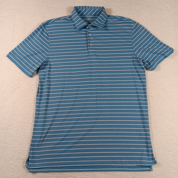 Southern Tide Shirt Mens Large Blue Breaker Stripe Ryder Performance Polo Golf - Picture 1 of 10